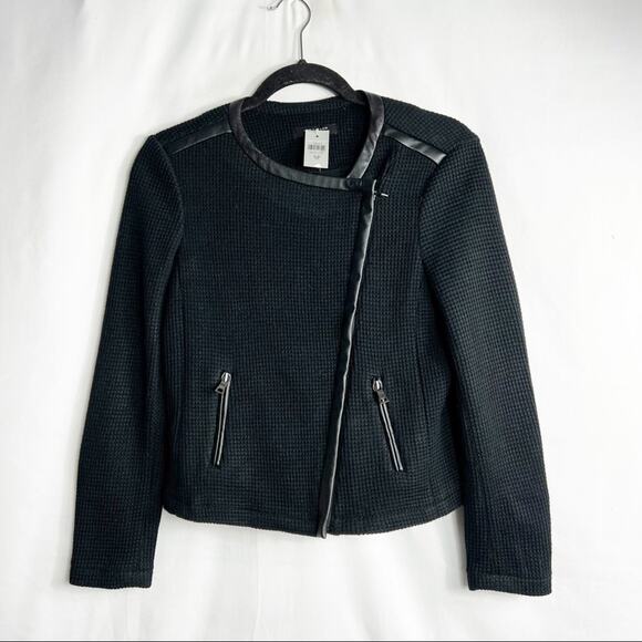 ANN TAYLOR Zippered Black Jacket NWT in Small Petite - Picture 1 of 6